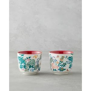 English Home Artistic Flower Seramik 2'li Bardak 270 ml Kırmızı