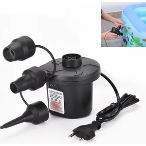 Elektrikli Hava Pompası - 3 Nozullu Araba, Tekne, Şilte Şişirme Söndürme (Yurt Dışından)
