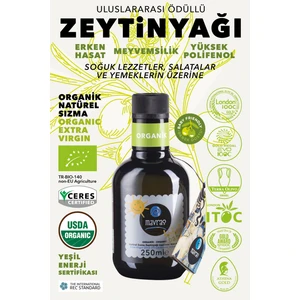 Organik Natürel Sızma Zeytinyağı 250 ml Erken Hasat 