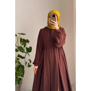 Ande Tesettür Lady Elbise - Kahve