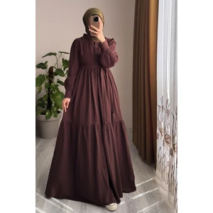 Ande Tesettür Mihrişah Elbise - Kahve