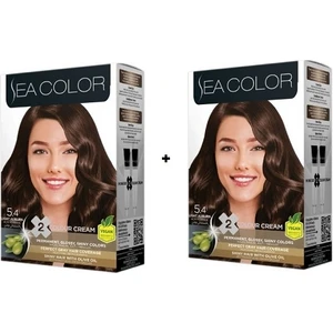 Sea Color 2x2 Tüp Krem Saç Boyası Seti Açık Kestane No:5.4
