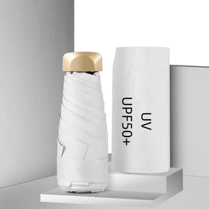 De Beers Mini Cep Şemsiyesi Küçük Güneş Yağmur Şemsiyesi Vinil Katlanır Şemsiye Uv Ultraviyole Korumalı Güneşlik Cep Şemsiye Kapsülü (Yurt Dışından)