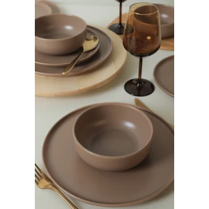 Nordic Mat Toprak Taupe Yemek Takımı 18 Parça 6 Kişilik 977