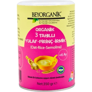 Organik Bebek Ek Gıdası Organik 3 Tahıllı Yulaf Pirinç İrmik  250gr +6 Ay (PESTİSİT VE AFLATOKSİN ANALİZLİ)
