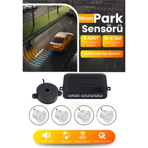 18 mm Beyaz Araç Park Sensörü Ses Ikazlı Sensör Göz