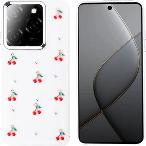 ZORE Tecno Spark 20 Pro 5g Kılıf Airbag Tasarımlı Simli Şeffaf  Kutup Kapak - Kiraz