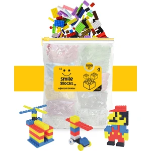 Parti Oyun Evi Smile Blocks 1000 Parça Fermuar Poşetli Mikro Blok Eğitici Oyuncak