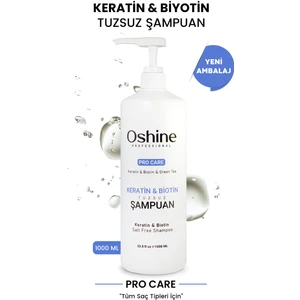Oshine Professional Tuzsuz Keratin & Biotin Şampuanı 1000 ml