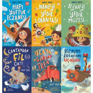 Hapı Yuttuk Eczanesi - Naneyi Yedik Lokantası - Ayvayı Yedik Müzesi - Çantamdan Fil Çıktı - Uzaya Giden Tren - Benim Zürafam Uçabilir / 6 Kitap Set -Mertarık
