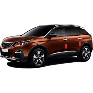 Alminox Oto Aksesuar Peugeot 3008 Uyumlu 2016-2024 Krom Kapı Kolu 4 Kapı Paslanmaz Çelik