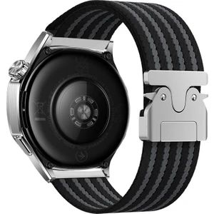 Galaxy Watch 46MM Naylon Kumaş Dokulu Hasır Örgülü Metal Tokalı Kordon