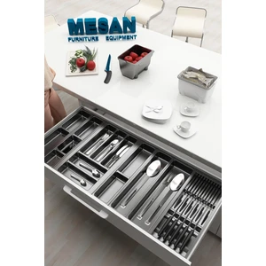 Çekmece Içi Kaşıklık ve Bıçaklık Düzenleyici  Antresit, 104X48 Yandan ve Boydan 4cm Kesilebilir