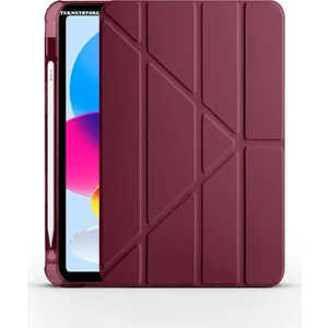 Apple iPad (A16) 11. Nesil 2025 11 Inç Kılıf Kalem Bölmeli Trifolding Standlı Uyku Modlu Silikon Kapak