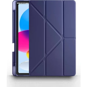 TEKNETSTORE Apple iPad (A16) 11. Nesil 2025 11 Inç Kılıf Kalem Bölmeli Trifolding Standlı Uyku Modlu Silikon Kapak