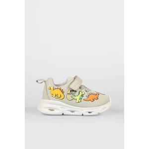 Dino Işıklı Unisex Okul Öncesi Gri Spor Ayakkabı