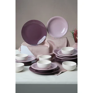 Purple Mix 18 Parça 6 Kişilik Mor Parlak Stoneware Yemek Takımı