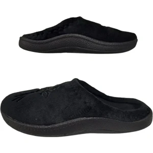 Siyah Çiçek Desenli Ev Içi Günlük Terlik