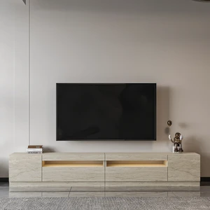 İnarch Dizayn T008 Arya Işıklı Tv Sehpası Set, Traverten