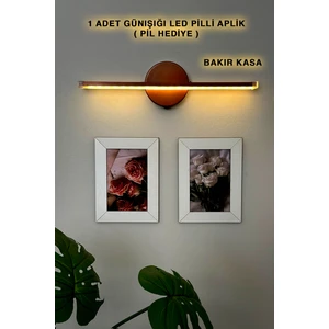 Pilli Aplik - Kendinden Yapışkanlı - Çerçeve Apliği - Duvar Aydınlatma - Tablo Işığı - Ayna Lambası