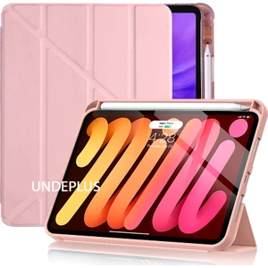Apple iPad Mini 7 Mini 6 Kılıf Kalem Bölmeli Trifolding Case 2021-2024