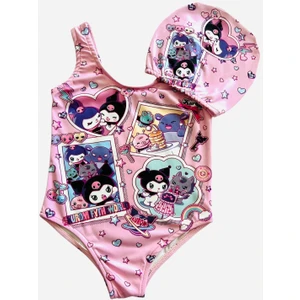 Arya Nisa Kids Kız Çocuk Kuromi Baskılı Mayo Bone Takım