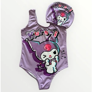 Kız Çocuk Kuromi Baskılı Mayo Bone Takım