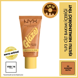 NYX Professional Makeup Buttermelt Glaze Işıltılı Nemlendirici Tint - 04 Almond Butta
