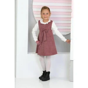 Kız Çocuk Süet Kumaş 2'li Elbise (Elbise+Bady BLUZ)12177