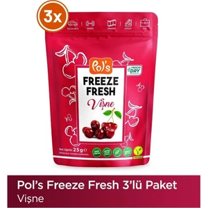 Pol's Freeze Fresh Vişne 25 g x 3 Adet Freeze Fresh Dondurularak Kurutulmuş Meyve