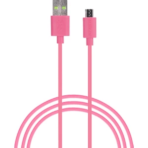 HY-X81 1m 2A Micro Usb Pembe Şarj Kablosu Poşetli
