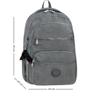 Niss Store Unisex Maymuncuk Hediyeli Suya Dayanıklı Krinkıl Günlük Sırt Çantası ve Okul Çantası