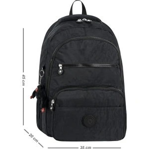 Niss Store Unisex Maymuncuk Hediyeli Suya Dayanıklı Krinkıl Günlük Sırt Çantası ve Okul Çantası