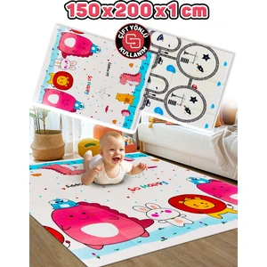 Circle Toys So Happy + Yollar , Katlanabilir Çocuk Oyun Halısı - 150X200X1 cm - Taşıma Çantası Yanında
