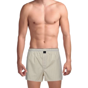 The DON Poplin Erkek Boxer Koyu Krem Çizgili