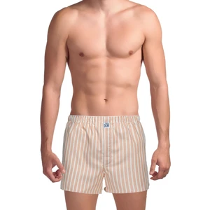The DON Poplin Erkek Boxer Beyaz-Turuncu Çizgili