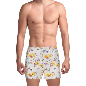 The Don Poplin Erkek Boxer Açık Sarı Çiçek Desenli
