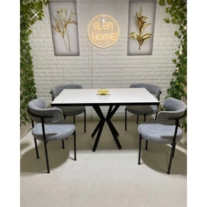 Elen Home Masa Sandalye Takımı 4 Kişilik Yemek Masası Takımı Mutfak Masası Takımı ( 70 x 110)