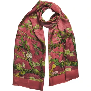 %100 Ipek Şal Fular (45X165 Cm) - Vincent Van Gogh (Badem Ağacı Pudra)