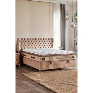 Elegance Lüks Yatak Baza ve Başlık Seti 140 x 190  cm  Çift Kişilik Paket Yaylı Yumuşak Yatak Baza Başlık Takımı