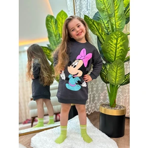 Babymoon Kids Minnie Baskılı Kız Çocuk Sweat Tunik Elbise
