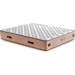 Niron Yatak Hades Yatak 140X200 cm Çift Kişilik 30 cm Kalınlığında Paket Yaylı Lüks Yatak Orta Sert Krem Kumaş