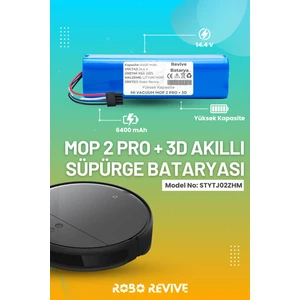 Robo Revive Xiaomi Mi Robot Vacuum Mop 2 Pro Plus 3D Batarya (Yüksek Kapasite) 6400MAH
