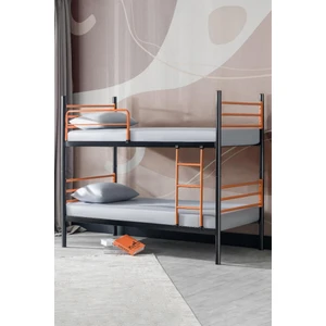 Einstein Demonte Metal Ranza - Çift Katlı Ayrılabilir İkili Metal Karyola - Siyah Turuncu