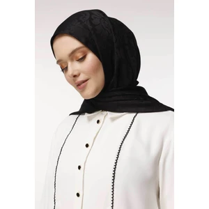 Valor Scarf  Brokar Desen Şal Siyah