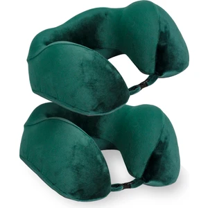 Moda Home Bedding 2 Adet Visco Ortopedik Seyahat Yastığı-Visco Yastık,Çıkarılabilir Kılıf, Lüks Seyahat Yastığı Yeşil