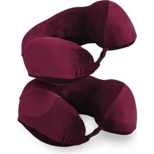 Moda Home Bedding 2 Adet Visco Ortopedik Seyahat Yastığı-Visco Yastık,çıkarılabilir Kılıf, Lüks Seyahat Yastığı Bordo