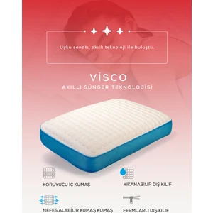 Moda Home Bedding Visco Bubbli Tombik Yastık MAVİ, Visco yastık, Ortopedik yastık