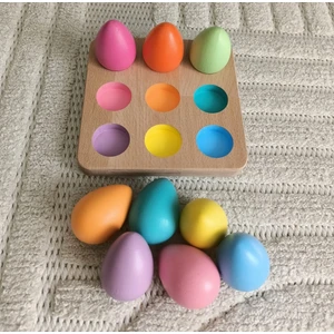 Montessori - Waldorf Eşleştirme Tablalı Yumurtalar T1-4 (9 Renk)