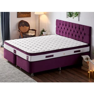 Niron Violet Yatak Seti 150x200 cm Çift Kişilik Yatak Baza Başlık Takımı - Orta Sert Yatak Mor Baza ve Başlığı